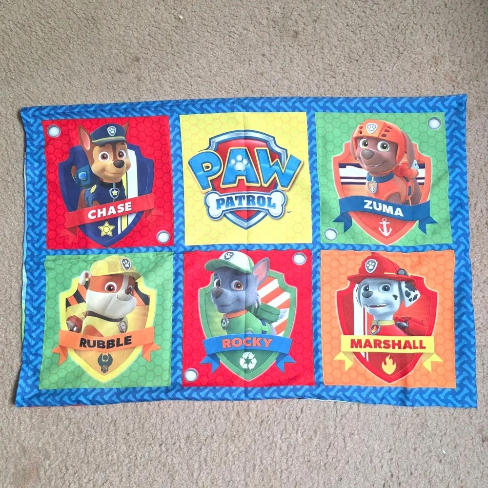 Paw Patrol Toddler Bedding Set Reversible Pillowcase Fitted Sheet Blue White Red